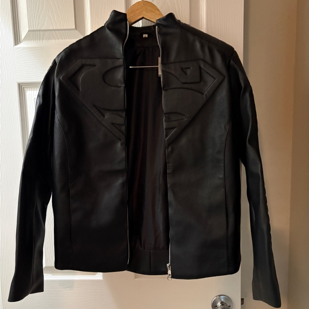 Black Leather Superman Jacket